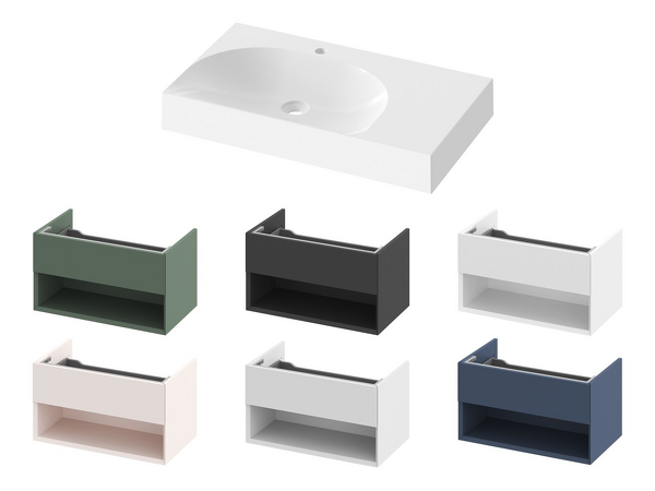 Umyvadlo Lite 80/60 P, s otvorem pro baterii, bez přepadu