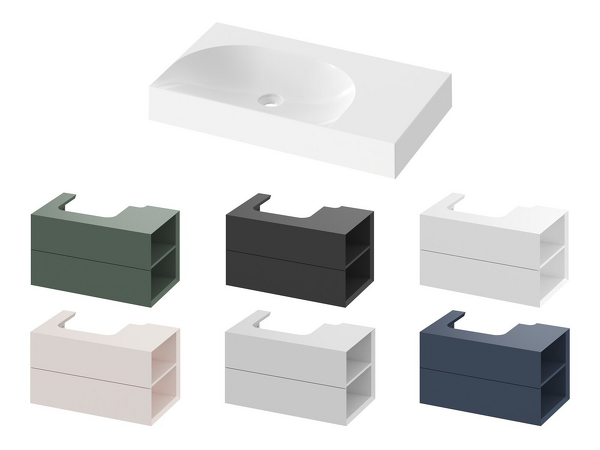 Umyvadlo Lite 80/60 P, bez otvoru pro baterii, bez přepadu