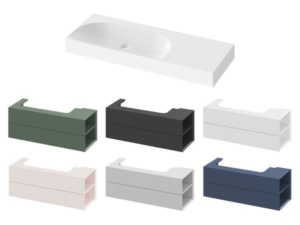 Umyvadlo Lite 120/80 P, bez otvoru pro baterii, bez přepadu