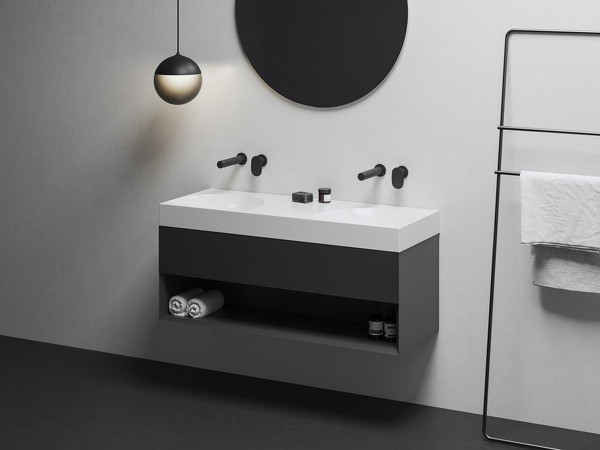 Dvojumyvadlo Lite 120, bez otvorů pro baterie, bez přepadu