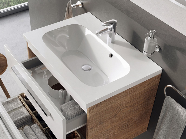 Umyvadlo Chrome 600 white s přepadem