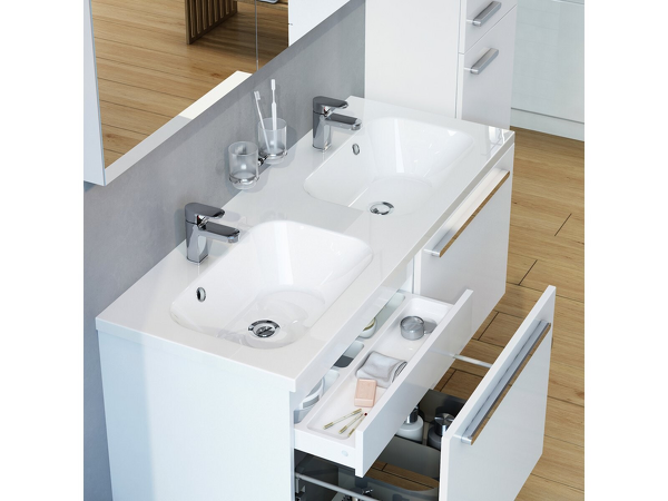 Dvojumyvadlo Chrome 1200 white s přepadem