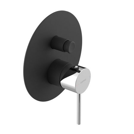 ULTRAMIX podomítková sprchová baterie, 2 výstupy, černá mat/chrom