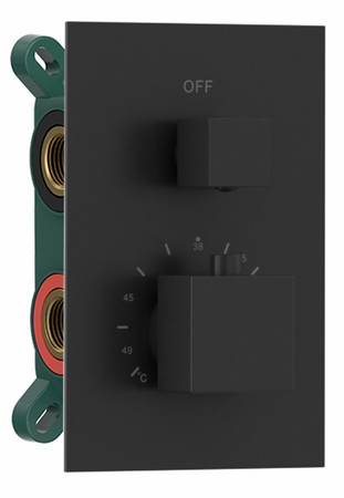 LATUS podomítková sprchová termostatická baterie, box, 2 výstupy, černá mat