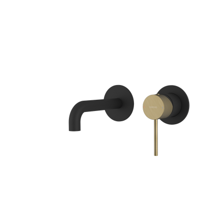 ULTRAMIX podomítková dvouprvková umyvadlová baterie, hubice 16cm, černá mat/zlato mat