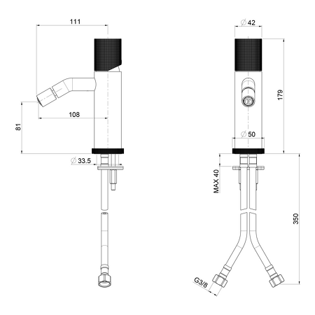 ULTRATAP stojánková bidetová baterie, černá mat