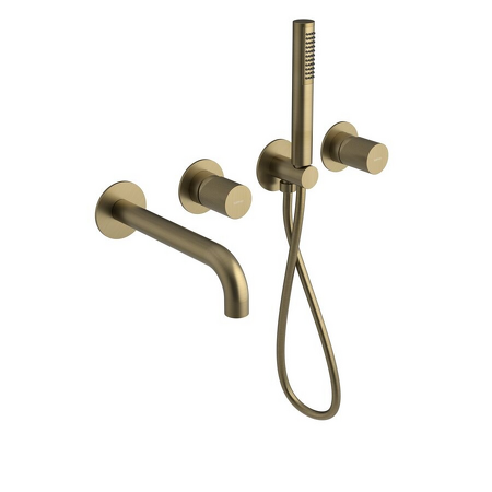 ULTRATAP podomítková vanová baterie s hubicí a ruční sprchou, 2 výstupy, zlato mat