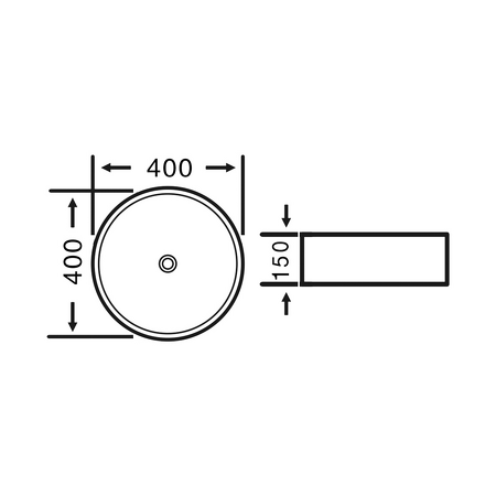 Keramické umyvadlo na desku, Ø 40cm, bílá