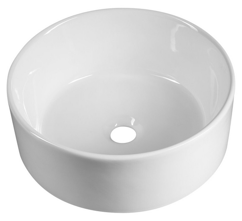 Keramické umyvadlo na desku, Ø 40cm, bílá
