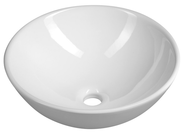 Keramické umyvadlo na desku, Ø 40cm, bílá