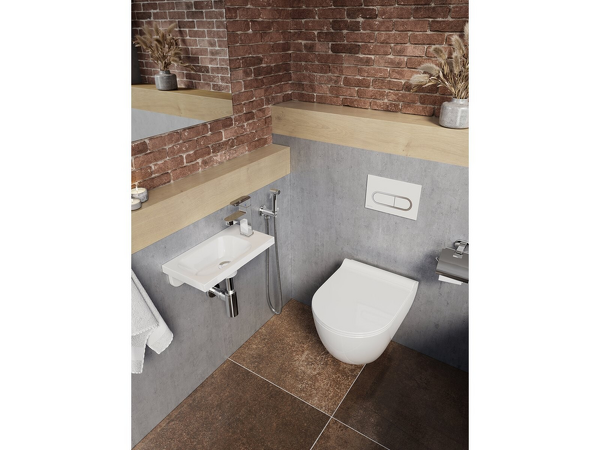 WC tlačítko Chrome bílé