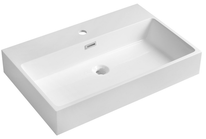 AQUATIC umyvadlo, litý mramor, 70x46cm, bílá