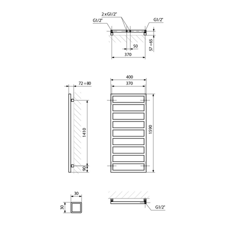 GIANLUCA otopné těleso 400x1590 mm, bílá mat