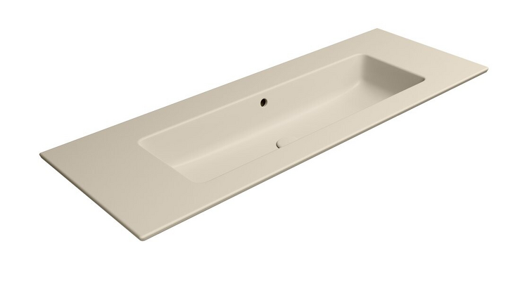 PURA keramické umyvadlo Slim 122x46cm, bez otvoru, creta mat