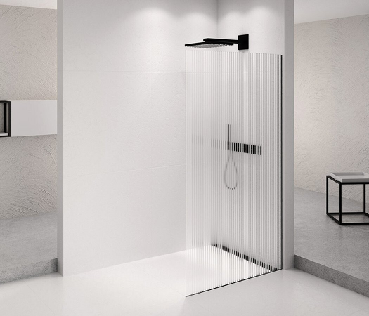 ARCHITEX BLACK MATT sprchová zástěna 1062mm, sklo Flute