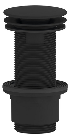 Umyvadlová výpust 5/4“, neuzavíratelná, velká zátka, 10-80mm, ABS/černá mat