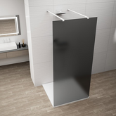 ESCA WHITE MATT jednodílná sprchová zástěna do prostoru, kouřové matné sklo, 1300 mm náhledová fotka produktu