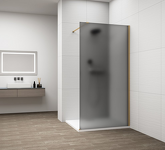 ESCA GOLD MATT jednodílná sprchová zástěna k instalaci ke stěně, kouřové matné sklo, 1500 mm náhledová fotka produktu