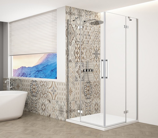 TRINITY CHROME čtvercový sprchový kout 1000x1000mm, rohový vstup, čiré sklo