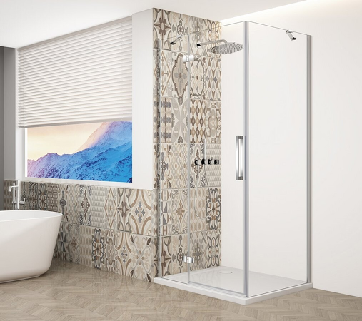TRINITY CHROME čtvercový sprchový kout 800x800mm, čiré sklo, levé