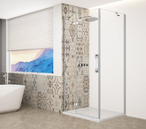 TRINITY CHROME čtvercový sprchový kout 900x900mm, čiré sklo, levé náhledová fotka produktu