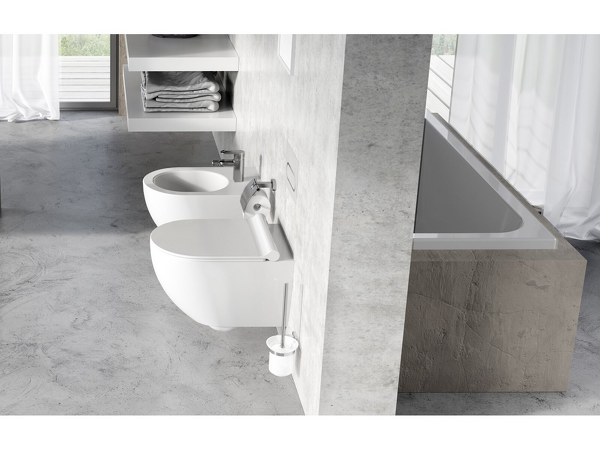 CR 410.00 Držák s nádobkou a WC štětkou (sklo)