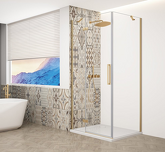 TRINITY GOLD MATT obdélníkový sprchový kout 800x1000mm, čiré sklo, levé náhledová fotka produktu