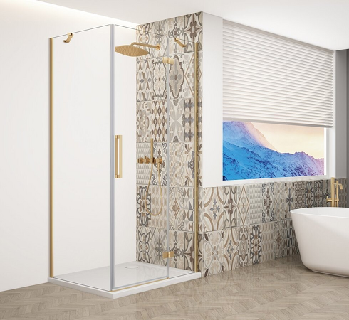 TRINITY GOLD MATT obdélníkový sprchový kout 800x900mm, čiré sklo, pravé