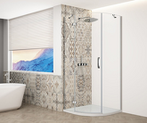 TRINITY CHROME čtvrtkruhový sprchový kout 900x900mm, čiré sklo, levé náhledová fotka produktu