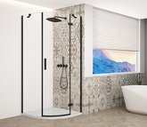 TRINITY BLACK čtvrtkruhový sprchový kout 900x900mm, čiré sklo, pravé náhledová fotka produktu