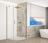 TRINITY GOLD MATT čtvrtkruhový sprchový kout 900x900mm, čiré sklo, pravé náhledová fotka produktu