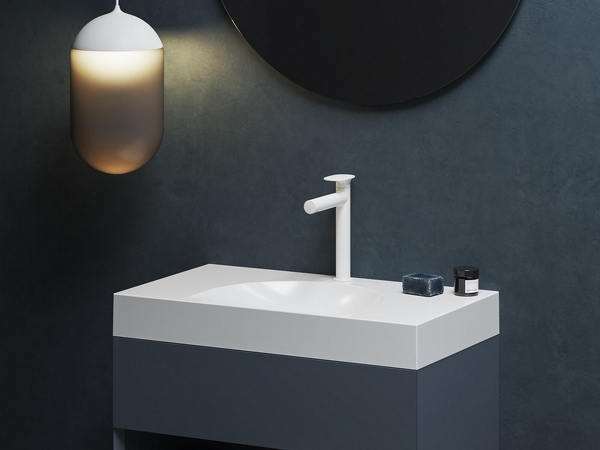 SG 014.10WHM Umyvadlová stojánková baterie 255 mm bez výpusti, bílá matná