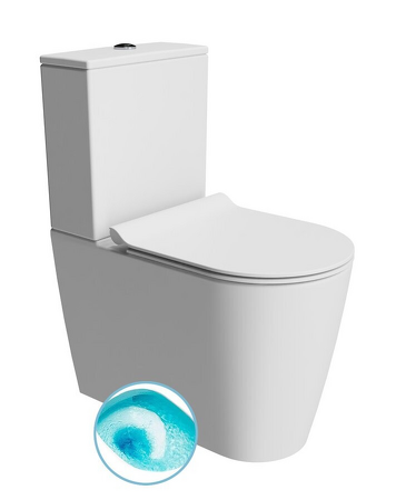 KUBE X WC kombi, Swirlflush, spodní/zadní odpad, bílá dual-mat