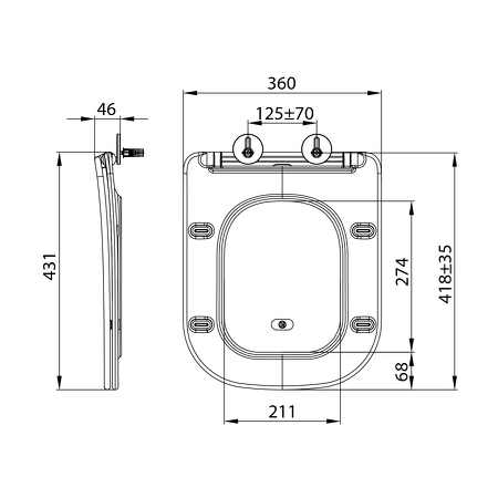 IMALA WC sedátko, SLIM, Soft Close, Easy Take, bílá