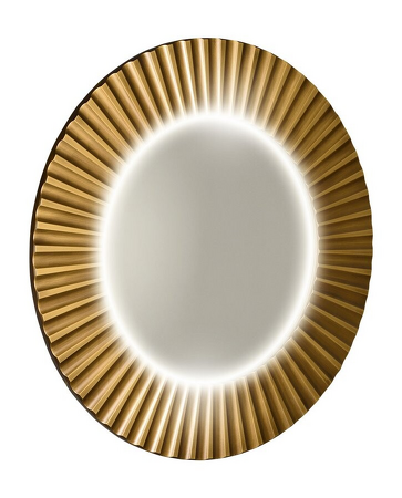PRIDE kulaté zrcadlo s LED osvětlením v rámu ø 75cm, bronz