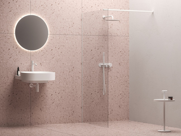 Walk-In Wall Set 130, bílá matná+transparent