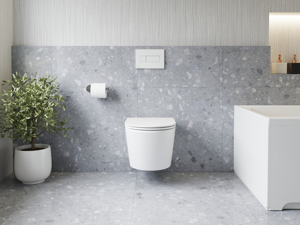 WC Flow RimOff set, závěsný, bílá