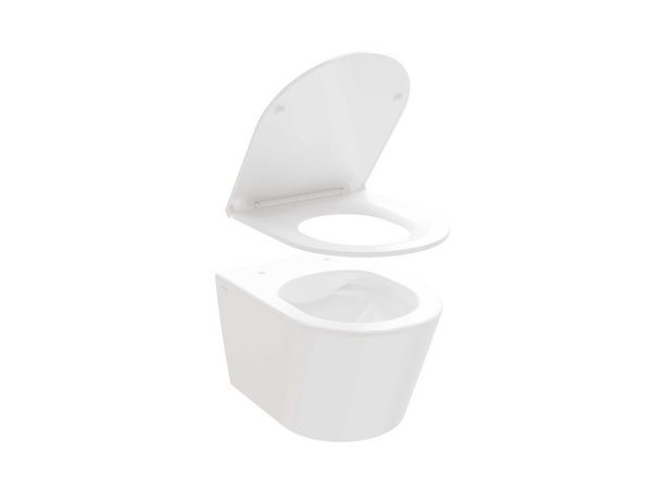 WC Flow RimOff set, závěsný, bílá