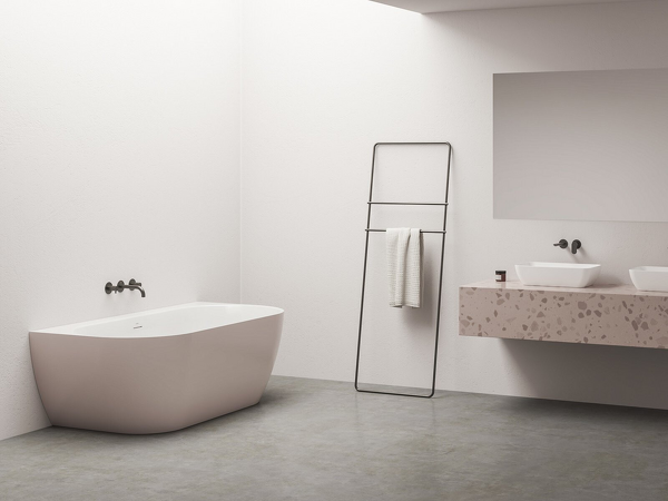 Vana Freedom Wall Tec 170x87, volně stojící, Alabaster Pink/bílá, krytka odtoku bílá