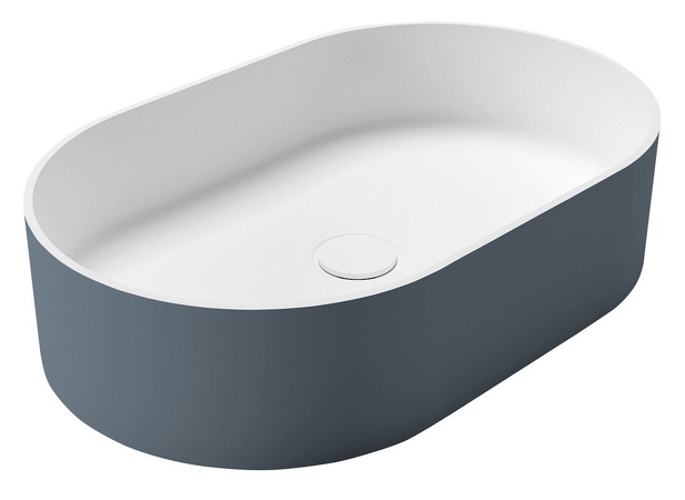 THIN umyvadlo na desku, Rockstone, 55x35cm, siena/bílá mat