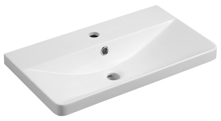 SEN nábytkové umyvadlo, litý mramor, 61x35cm, bílá