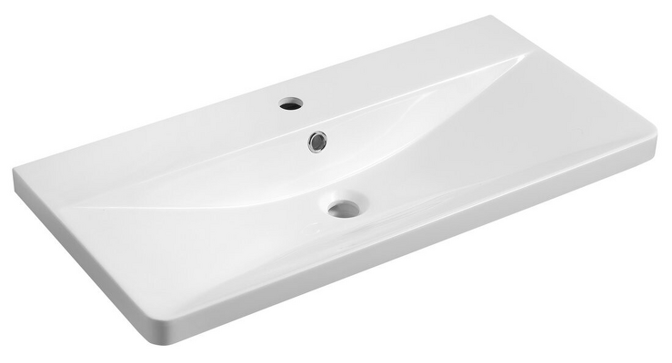 SEN nábytkové umyvadlo, litý mramor, 81x40cm, bílá