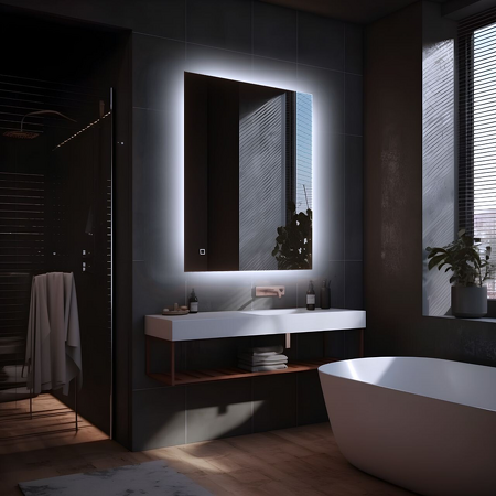 Simply zrcadlo obdélník  70x50cm  s ovládaním