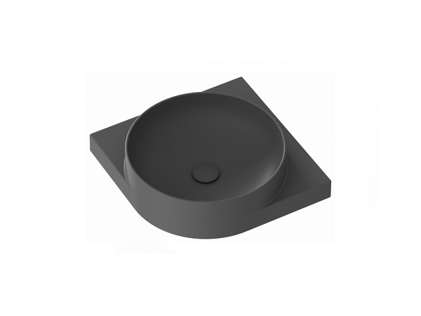 Umyvadlo Yard 45 C, s otvorem pro baterii, bez přepadu, antracit