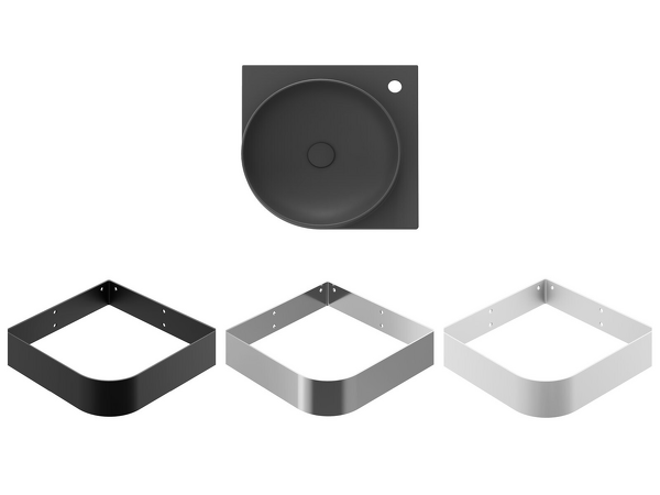 Umyvadlo Yard 45 C, s otvorem pro baterii, bez přepadu, antracit