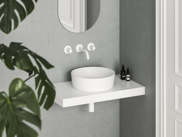 Umyvadlo Uni Slim 40, bez otvoru pro baterii, bez přepadu, bílá matná