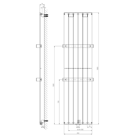 COLONNA otopné těleso 450x1800mm, pískovec