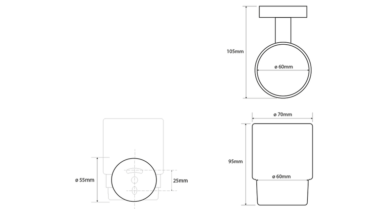 X-ROUND COPPER sklenka, mléčné sklo, měď mat