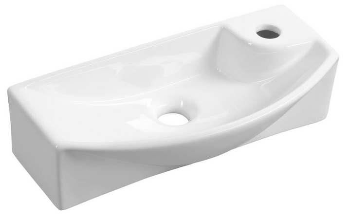 CARLON keramické umývátko, 45x23cm, otvor pro baterii vpravo, bílá