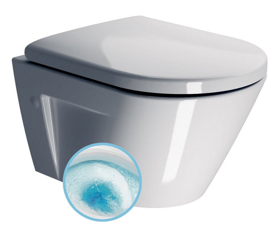 NORM závěsná WC mísa, GeniusFlush, 36x50cm, bílá ExtraGlaze